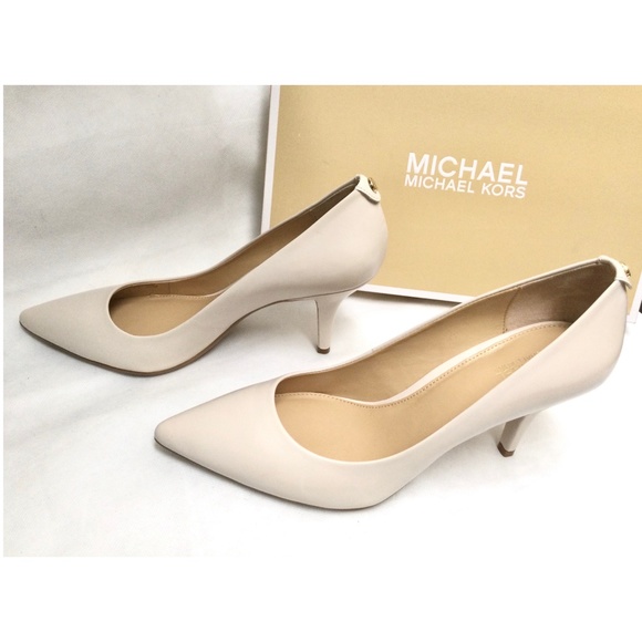Michael Kors Flex Pump Heels Leather Vanilla Ivory - Picture 4 of 15